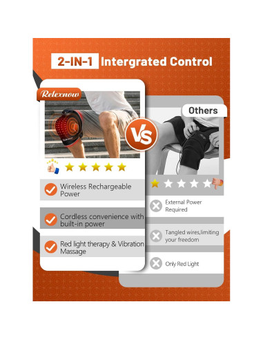 Férula de Rodilla RELEXNOW Terapia Luz Roja Inalámbrica