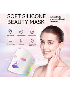 Máscara Facial LED Duevie Terapia Luz Roja 7 Colores Antienvejecimiento 2