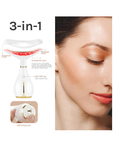 Masajeador Facial Ms.W Luz Roja y Vibración para Piel