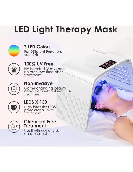 Máscara Facial de Terapia LED 7 Colores Weyais - Cuidado de Piel