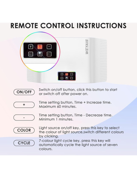 Máscara Facial de Terapia LED 7 Colores Weyais - Cuidado de Piel