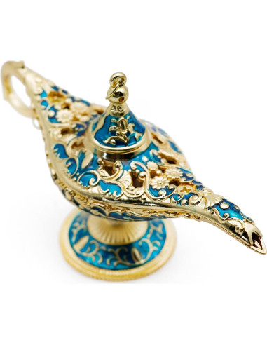 Lámpara Mágica Genio Aladino Hsiwto Decorativa 12 cm Oro/Azul