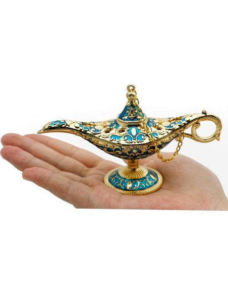 Lámpara Mágica Genio Aladino Hsiwto Decorativa 12 cm Oro/Azul
