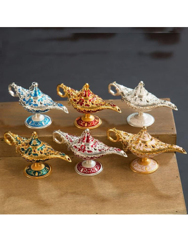 Lámpara Mágica Genio Aladino Hsiwto Decorativa 12 cm Oro/Azul