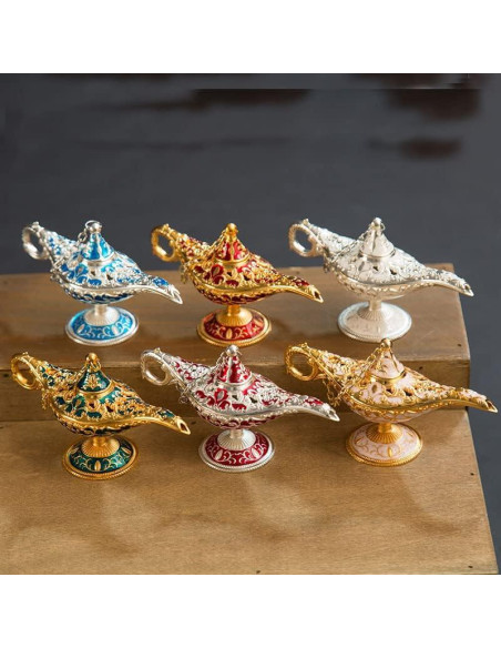Lámpara Mágica Genio Aladino Hsiwto Decorativa 12 cm Oro/Azul