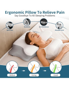 Almohada Cervical Ylekto Espuma Viscoelástica Enfriadora 63.5x39.9cm 2