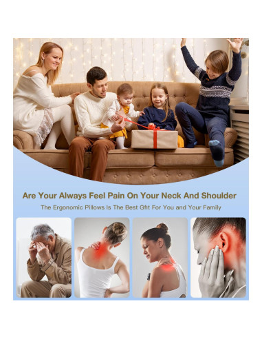 Almohada Cervical Ergonomica SurSynch 60x38 cm Espuma Viscoelástica