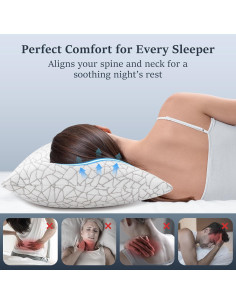 Almohadas COZSINOOR Queen Ajustables Espuma Viscoelástica 2 Pzas 2