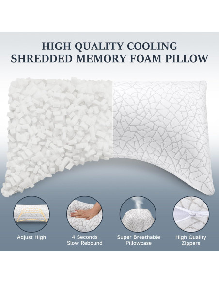 Almohadas COZSINOOR Queen Ajustables Espuma Viscoelástica 2 Pzas