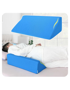Cojín en Cuña NEPPT Azul para Dormir y Soporte Espalda