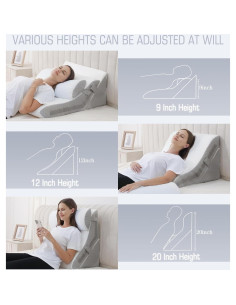 Cojín en cuña ajustable Foamalusion 60 cm para reflujo y ronquidos 2