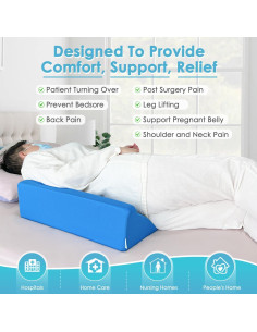 Cojín en Cuña NEPPT Azul para Dormir y Soporte Espalda 2