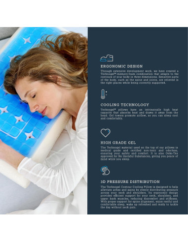 Almohada de Gel Refrigerante Technogel Mediana 66x40 cm