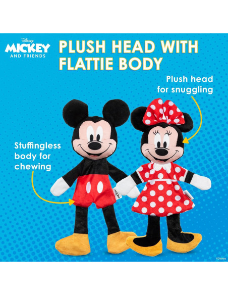 Conjunto 2 Juguetes Peluche Perro Mickey Minnie 34cm