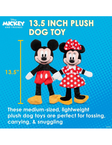 Conjunto 2 Juguetes Peluche Perro Mickey Minnie 34cm