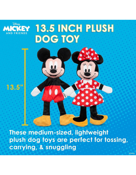 Conjunto 2 Juguetes Peluche Perro Mickey Minnie 34cm