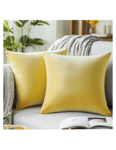 Fundas de Cojín Cuadradas Amarillas 61x61 cm Juego de 2 QUORGVES