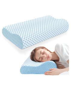 Cojín Cervical BlissTrends Espuma Viscoelástica Estándar Azul