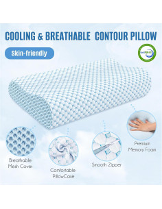 Cojín Cervical BlissTrends Espuma Viscoelástica Estándar Azul 2