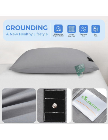 Funda de Almohada Conexión a Tierra Gruenerde 50x91 cm Gris