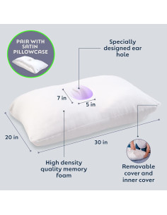 Almohada Ajustable PureComfort con Agujero para Oreja 76 cm 2