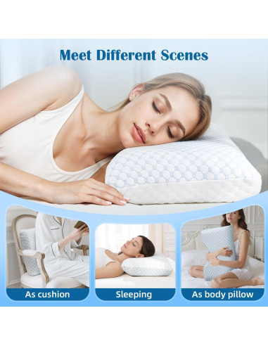 Almohada Ajustable USlixury para Dormir de Lado 60x36 cm