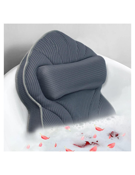 Almohada de Baño Poemland Grande Ergonomica Gris 48x38 cm