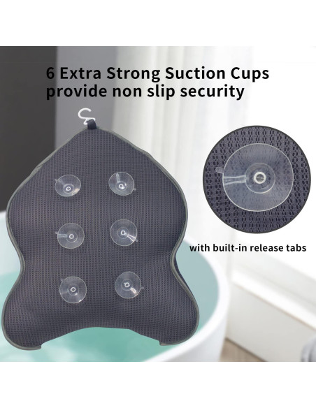 Almohada de Baño Poemland Grande Ergonomica Gris 48x38 cm