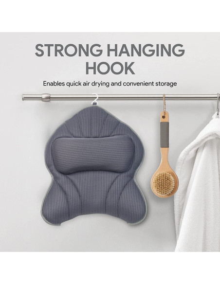 Almohada de Baño Poemland Grande Ergonomica Gris 48x38 cm