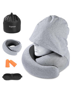 Almohada de Viaje Vzpeun con Capucha y Espuma Memoria