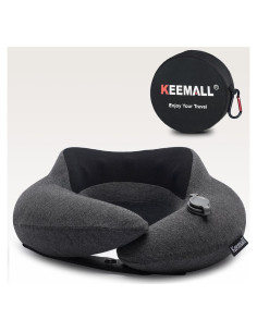 Almohada de Viaje Inflable Keemall con Soporte Cuello 30x29cm