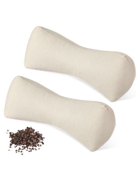2 Almohadas de Cuello Trigo Sarraceno DoubleFill 38x15 cm