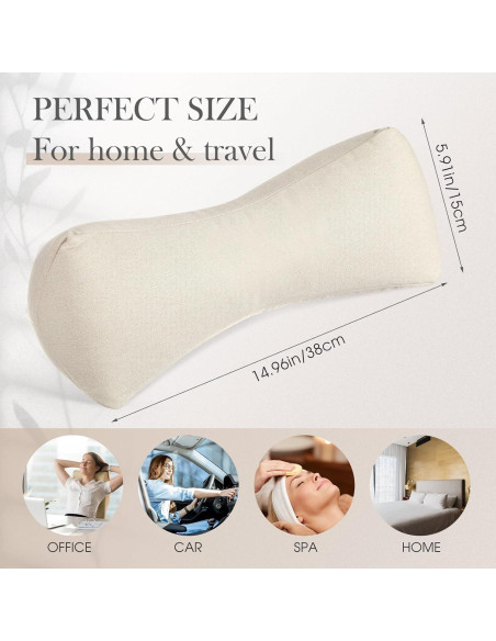 2 Almohadas de Cuello Trigo Sarraceno DoubleFill 38x15 cm