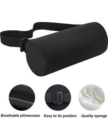 Almohada Lumbar Patty Both Ajustable Espuma Viscoelástica Negra