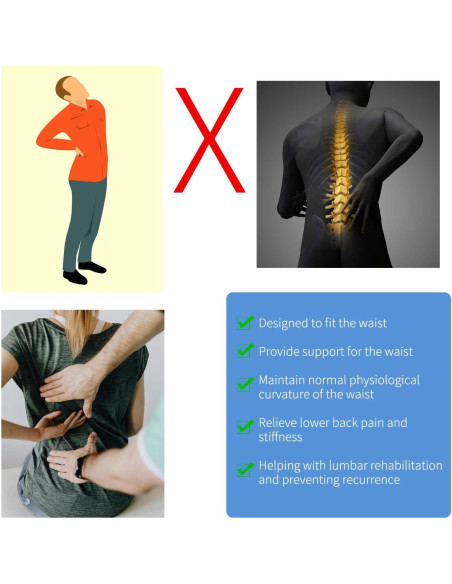 Almohada Lumbar Patty Both Ajustable Espuma Viscoelástica Negra