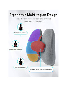 Almohada de Soporte Lumbar Cozary con Almohadilla 40x39 cm 2