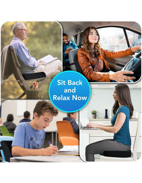 Cojín de Asiento y Almohada Lumbar Qutool Espuma Viscoelástica