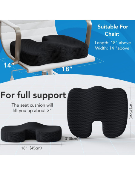 Cojín de Asiento y Almohada Lumbar Qutool Espuma Viscoelástica