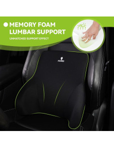 Cojín Lumbar Espuma Viscoelástica FAIZJUNBEN Negro 35x17 cm 2