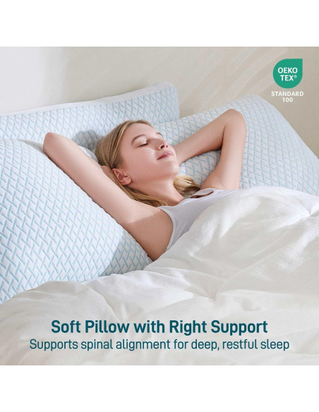 Juego de 2 almohadas viscoelásticas Aveallore tamaño Queen