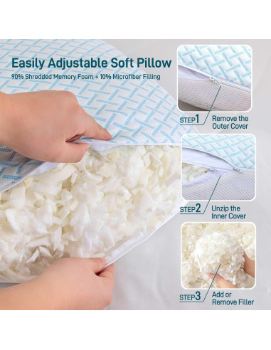 Juego de 2 almohadas viscoelásticas Aveallore tamaño Queen