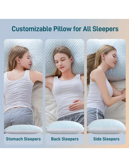 Juego de 2 almohadas viscoelásticas Aveallore tamaño Queen