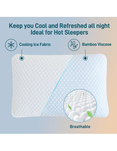 Juego de 2 almohadas viscoelásticas Aveallore tamaño Queen