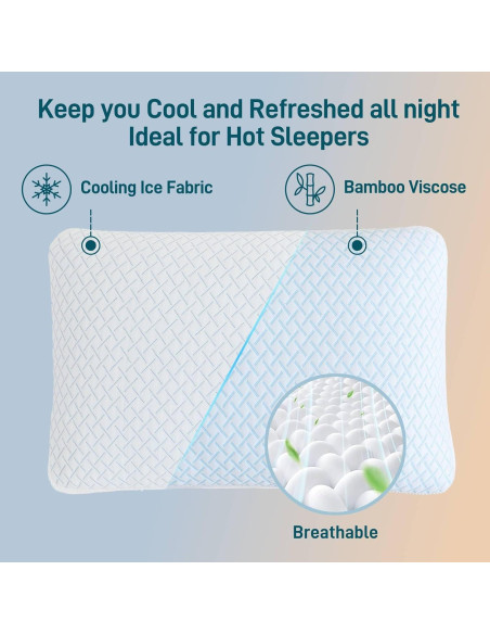 Juego de 2 almohadas viscoelásticas Aveallore tamaño Queen