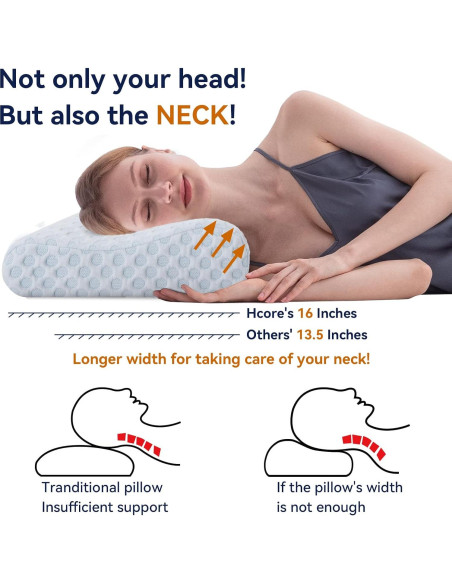 Almohada Contorneada Hcore Espuma Viscoelástica Queen