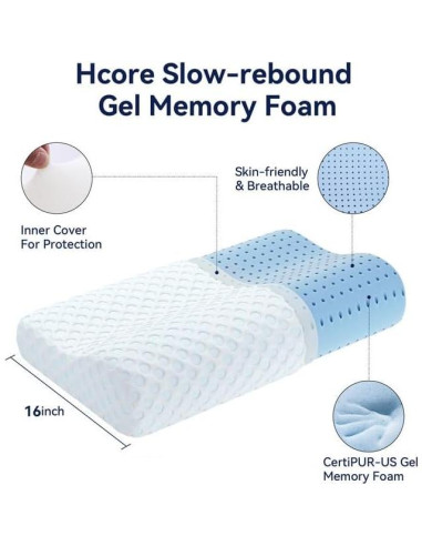 Almohada Contorneada Hcore Espuma Viscoelástica Queen