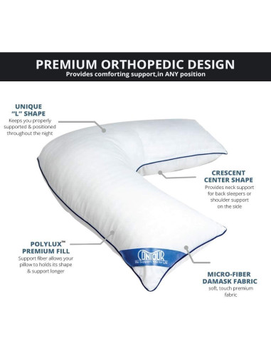 Almohada Contorno en Forma de L para Dormir Lado 1 Cuenta