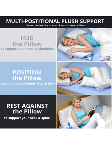 Almohada Contorno en Forma de L para Dormir Lado 1 Cuenta