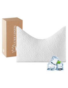 Cojín Curvado Ajustable Luxe Linen para Dormir de Lado 45x66cm