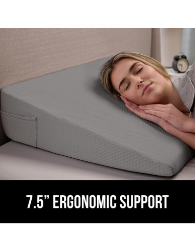 Almohada Cuña Ergonómica Gorilla Grip 61x19cm Gris